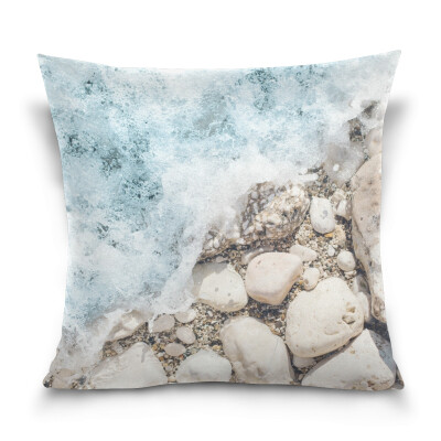 

Throw Pillow Case Decorative Pillow Covers 16 X 16 inch Beach Stones Pattern Pillowcase