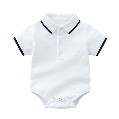 

Fashion Baby Rompers for Boys Turn-down Collar Jumpsuit Short Sleeve Infant Casual Romper Outfits Newborn Clothes
