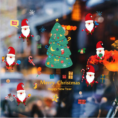 

Tailored Santa Claus Christmas Tree Art Wall Sticker Window Wall Sticker Home Decor