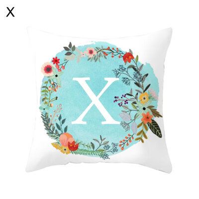 

Alphabet Wreath Pattern Pillow Case Cushion Cover Sofa Car Cafe Office Decor