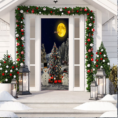 

Tailored 3D Christmas Living Room Door Wall Decoration Mural Christmas Decoration