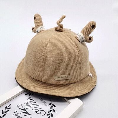 

Casual Fashion Baby Cap Kids Toddler Cute Cartoon Antlers Bucket Hat Childrens Gift