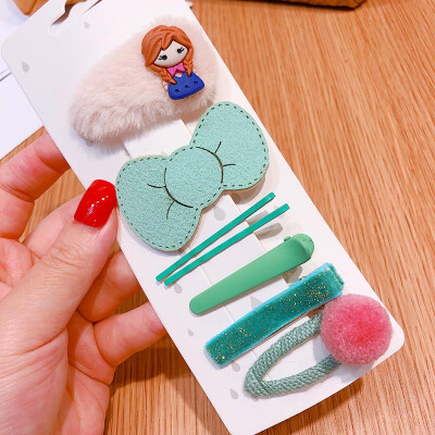 

Baby Hair Clips 0-8T Cute Children Candy Color Plush Princess Imitation Color Matching Leather Hair Duckbill Clips 7 Pieces