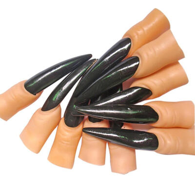 

2018 New Arrived Random Color Halloween Zombie Witch Costume Party Supplies Light Props False Nail Set Hot Scary Costumes YWT