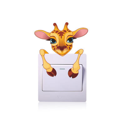 

Household Cartoon Switch Sticker Wall Sticker Elephant Kitten Panda Socket Switch Animal Decals Livingroom bedroom Decorstion