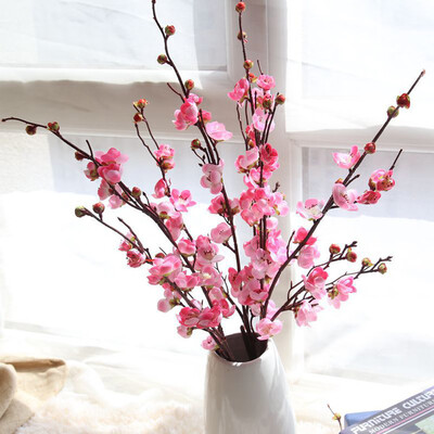

Gobestart Artificial Fake Flowers Plum Blossom Floral Wedding Bouquet Home Decor Hot Pink