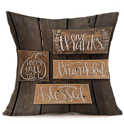 

Tailored Happy Fall Thanksgiving Day Soft Linen Pillow Case Cushion Cover Home Decor