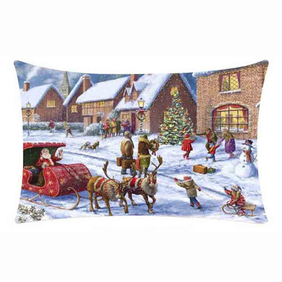 

Tailored Merry Christmas Rectangle Cushion Cover Throw Pillow Case Pillowcase