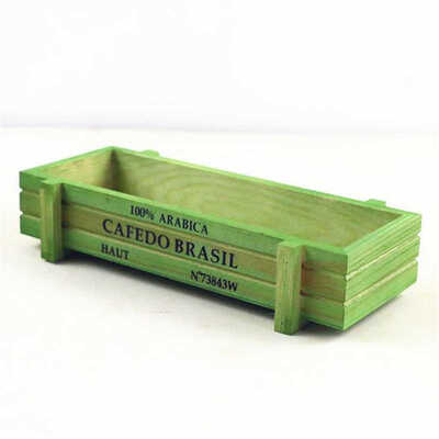 

Colourful Rectangle Plant Pot Decorative Wooden Plant Flower Boxes Garden Crates Table Flower Pot Garden Home Flower Decor