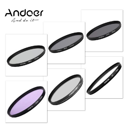 

Andoer 72mm UVCPLFLDNDND2 ND4 ND8 Photography Filter Kit Set Ultraviolet Circular-Polarizing Fluorescent Neutral Density Filt