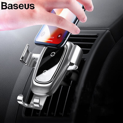 

Baseus Metail Car Phone Wireless Charging Holder for iphone X 8 7 6Air outlet Charging Phone Holder for Samsung XiaoMi LG