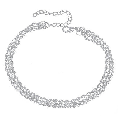 

Luxury Sexy Snake Chain Anklets for Women Multilayer Silver Barefoot Sandals