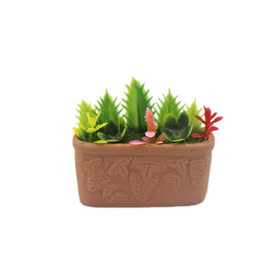 

Siaonvr Simulation Decoration Dollhouse Miniature Scene Potted Plant Pretend Play Toy