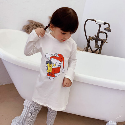 

Children New Autumn Baby Girls T-Shirt 1-7T Cartoon Printed Cotton Long Sleeve Round Collar Casual Toddler Girl Clothes