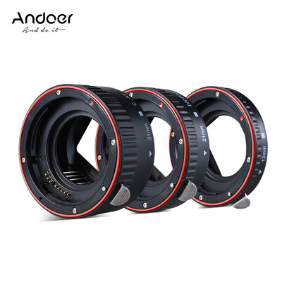 

Andoer Macro Extension Tube Set 3-Piece 13mm 21mm 31mm Auto Focus Extension Tube Rings for Camera Body&Lens of 35mm SLR Compat