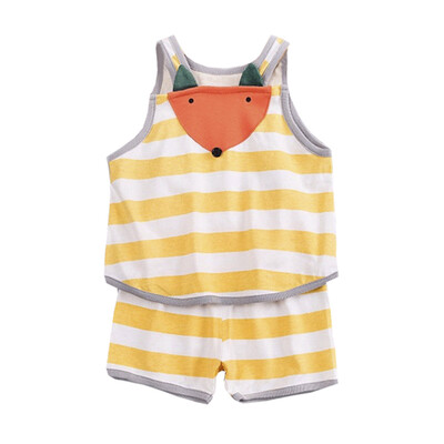 

Summer children clothes 2pcs Baby Boys clothes Casual Sleeveless Striped Pineapple Vest TopsShorts Suits Costume Set