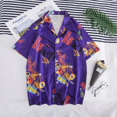 

Tailored Mens Summer Fashion Shirts Casual Short Sleeve Beach Tops Loose Casual Blouse