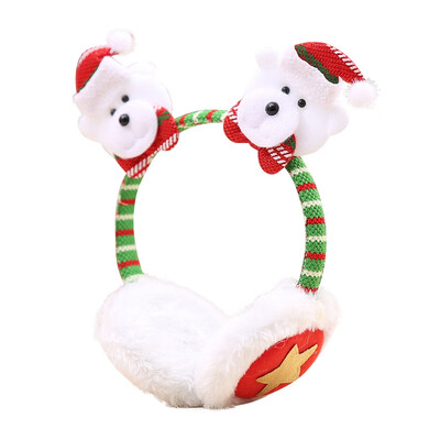 

Santa Claus Earmuffs Kids Girls Boys Christmas Santa Claus Pattern Cartoon Party Xmas Hairstick Hairbands Baby Wear