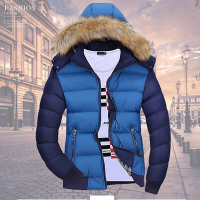 

Toponeto Mens Winter Zipped Warm Tracksuit Casual Patchwork Long Sleeve Outwear Coat