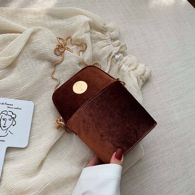 

Tailored Women New Personality Shoulder Bag Simple Messenger Package Velour Phone Bag