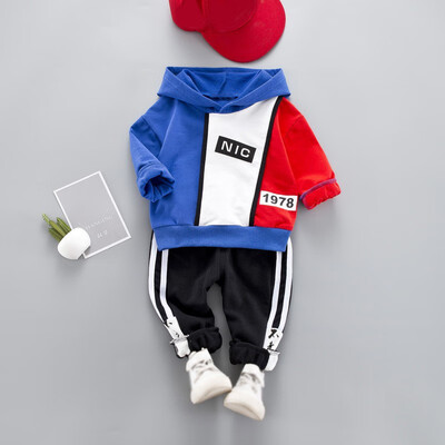 

Autumn Kids Clothes Baby Boys Casual Long Sleeve Mixed Color Letters Hoodie Sweatshirt TopsPants Trouser Costume Set