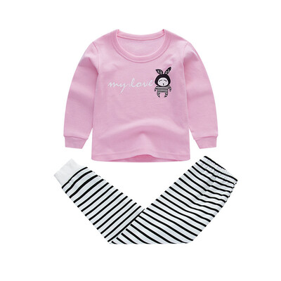 

Boys Girls Pajama Sets 2 Pcs Long-sleeve Underwear Suit Children Soft Cotton Pajamas Kids Autumn Spring Clothing