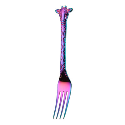 

Giraffe Cartoon Mini Dessert Spoon Fork Stainless Steel Coffee Tea Spoon Stirring Spoon