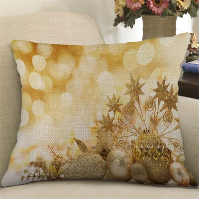 

Gobestart Christmas Print Pillow Case Flax Pillowcase Sofa Car Cushion Cover Home Decor