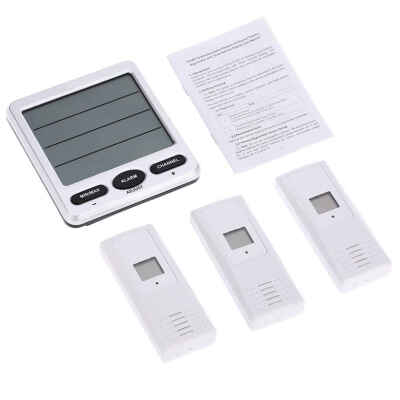 

LCD Digital Thermometer with 3 Remote Sensor Hygrometer InOutdoor Wireless Weather Station 8 Channel Humidity Temperature Tester