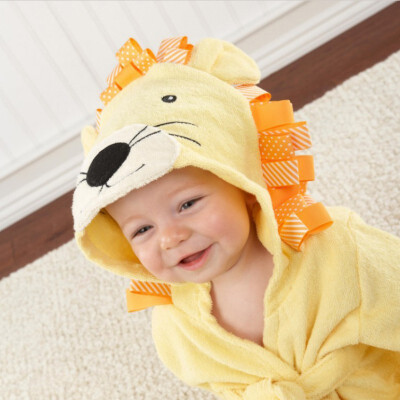 

New 2018 Baby Boy Girl Cartoon Animal Shape Robe Bathrobe Winter Warm Childrens Cartoon Bathrobe Cloak