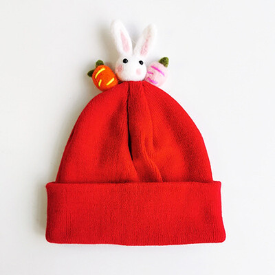 

Infantile Autumn Winter Baby Cute Hats Kids Wool Cartoon Knitted Hemming Caps Headwears 1-5Y