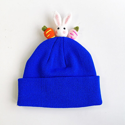 

Infantile Autumn Winter Baby Cute Hats Kids Wool Cartoon Knitted Hemming Caps Headwears 1-5Y