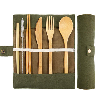 

Toponeto Reusable Tableware Bamboo Cutlery Set Travel Picnic Utensils With Storage Bags