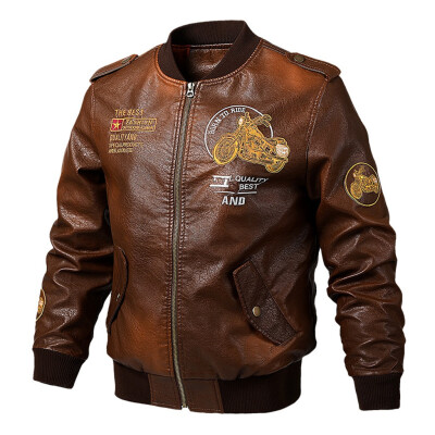 

Toponeto Mens New Style Fashion Casual Leather Coat Casual Large Pure Leather Coat