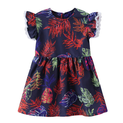 

Cotton Baby Girls Dress 2019 Summer Cute Cartoon Floral Style Children Kids Clothing Ruffles Print Boutique Dresses for 2-6 Year