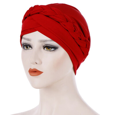 

Women Hooded Muslim Hat Bohemian Double Braided Turban Hat India Cap Muslim Hats