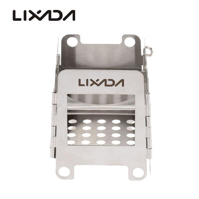 

Lixada Portable Stainless Steel Lightweight Folding Wood Stove Pocket Stove Outdoor Camping Cooking Picnic Backpacking Stove