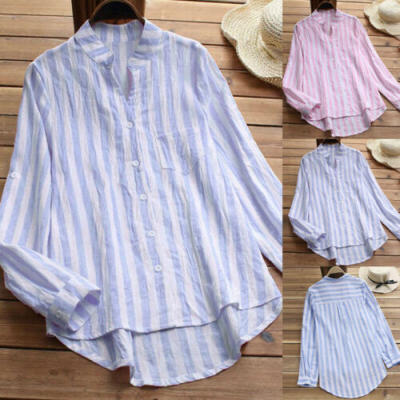 

Women Cotton Summer Gypsy Baggy Tunic Top Shirt Long Sleeve Blouse Plus Size Lot