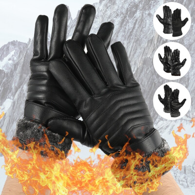 

Mens Gloves PU Leather Touch Screen Outdoor Winter Gloves