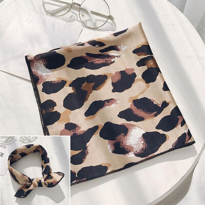 

Leopard Print Wristbands Head Neck Tie Bandana Square Scarf Silk Satin Scarf Head Scarf MsProfessional Variety Decorative