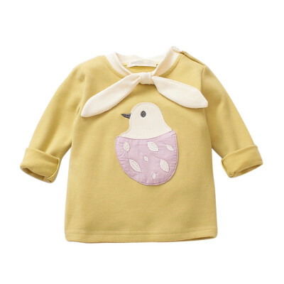 

SpringAutumn Baby Girls 1-6Y Casual Long Sleeve Blouse Clothing Children Cartoon Cotton T-shirts Kids Baby Tops Tees