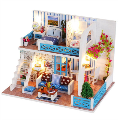 

Tailored Wooden Doll House DIY Miniature Model Puzzle Dollhouse Furnitures Kids Toys Gift