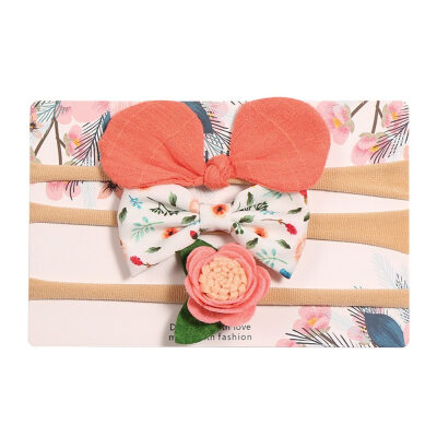 

New Cute Children Girl Floral Pattern Bowknot Design Elastic Hair Accessory Band Rope Ponytail Holder Headbands