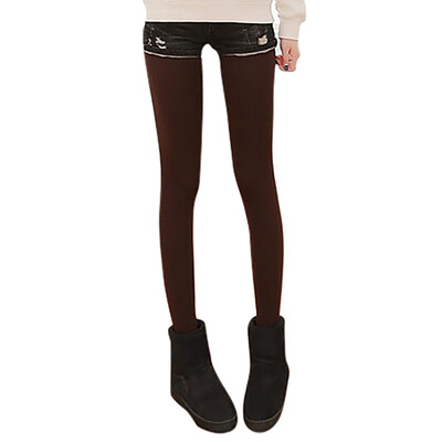

Plus velvet leggings women autumn&winter casual solid color leggings stretch Slim warm pencil high waist trousers