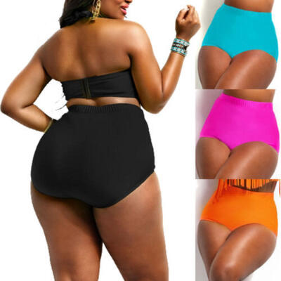 

Plus Size Women Sexy Bikini Lady Push up Beach Swimsuit High Waist Bottoms