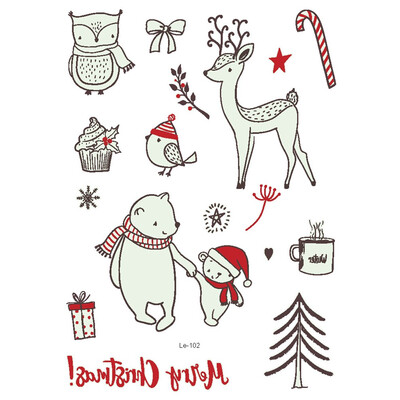 

Christmas Luminous Temporary Tattoo Stickers Party Decoration Christmas Carnival Party New Year Decor Christmas Decorations 1Pcs