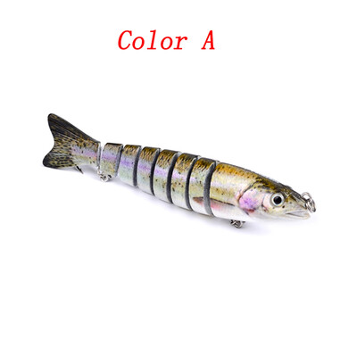 

123cm Artificial Fishing Lure Bait 3D Eyes 8 Segments 2 Hooks Fish Lures Sea Fishing Swimbait Crankbait Tackle