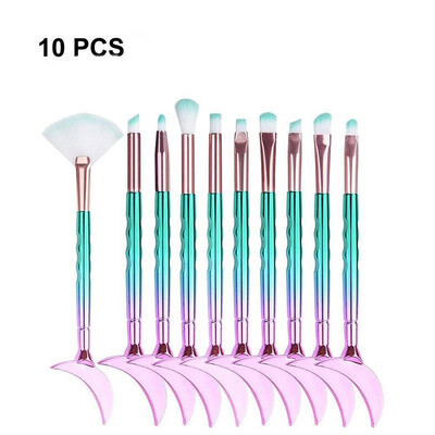 

Moon Shape 10Pcs Makeup Brushes Set Eye Shadow Foundation Powder Eyeliner Eyelash Lip Make Up Brush Cosmetic Tool Kit