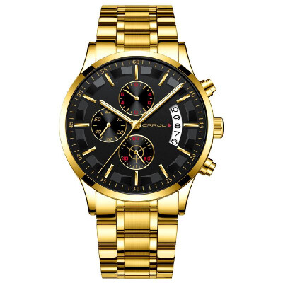 

CRRJU 2261 Man Quartz Wristwatch Luminous Function Chronograph Minute Seconds Calendar Display Alloy Case Male Watch