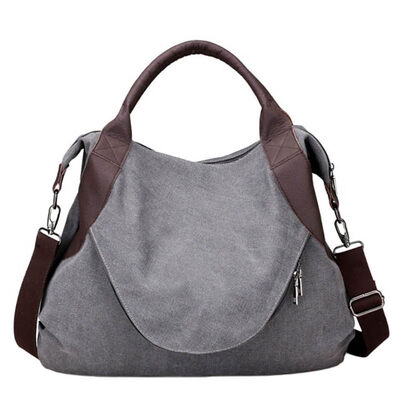 

Retro Women Solid Color Faux Leather Patchwork Large Capacity Tote Shoulder Bag